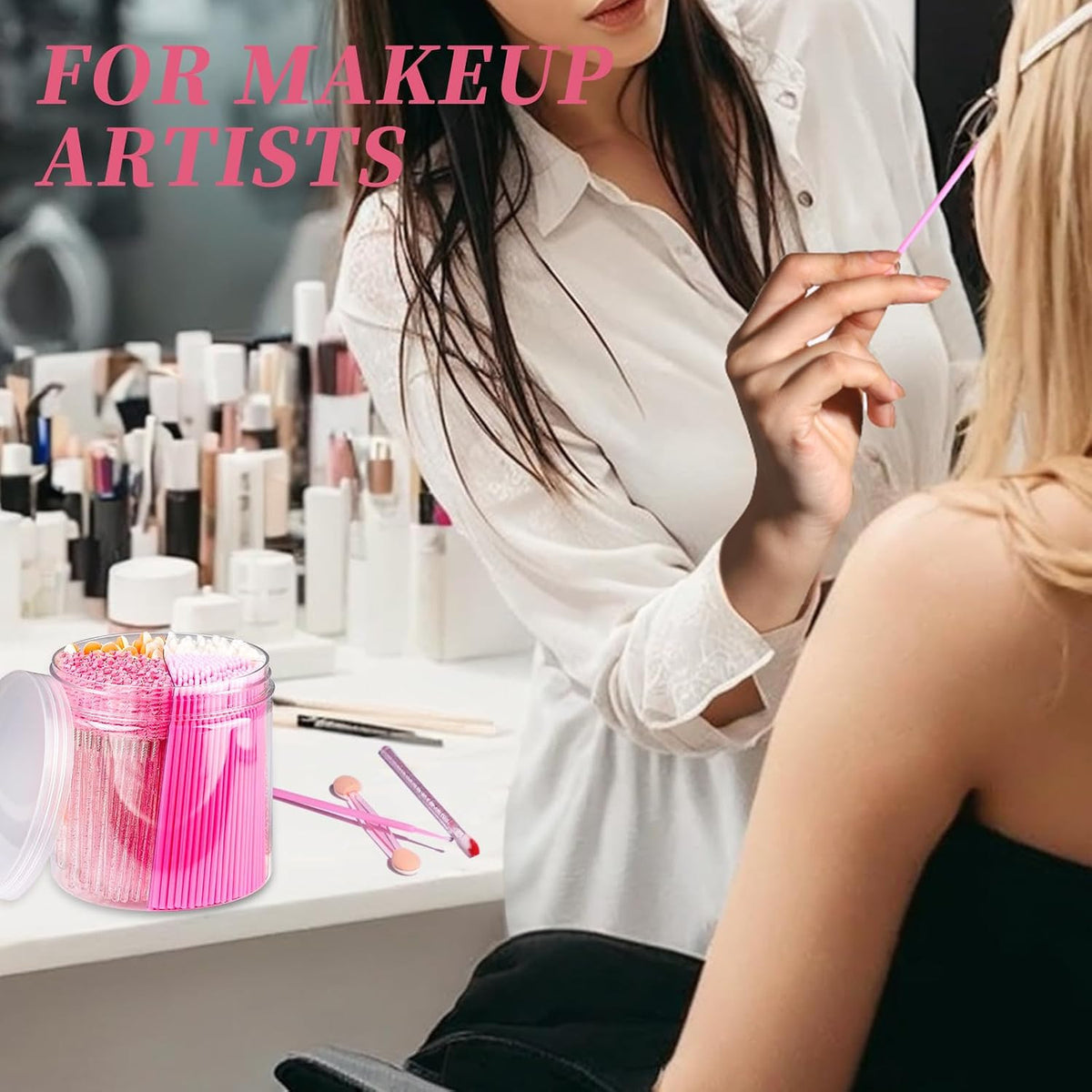 Disposable Makeup Applicators Kit with Mascara Wands Lip & Eyeshadow Brushes