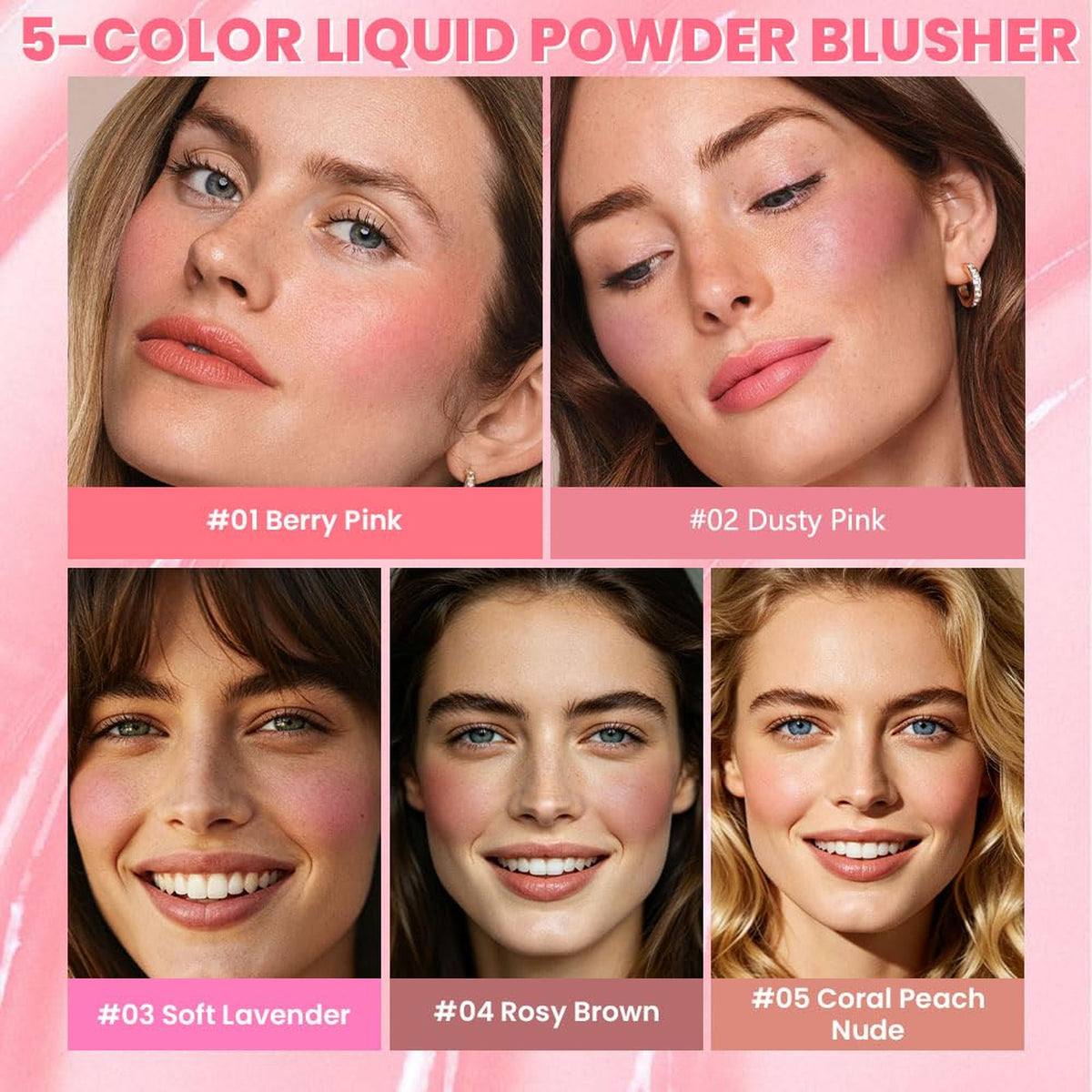 Liquid Blush Makeup Lavender Pink - Highly Pigmented, Long-Lasting Cheeks, Lips & Eyes