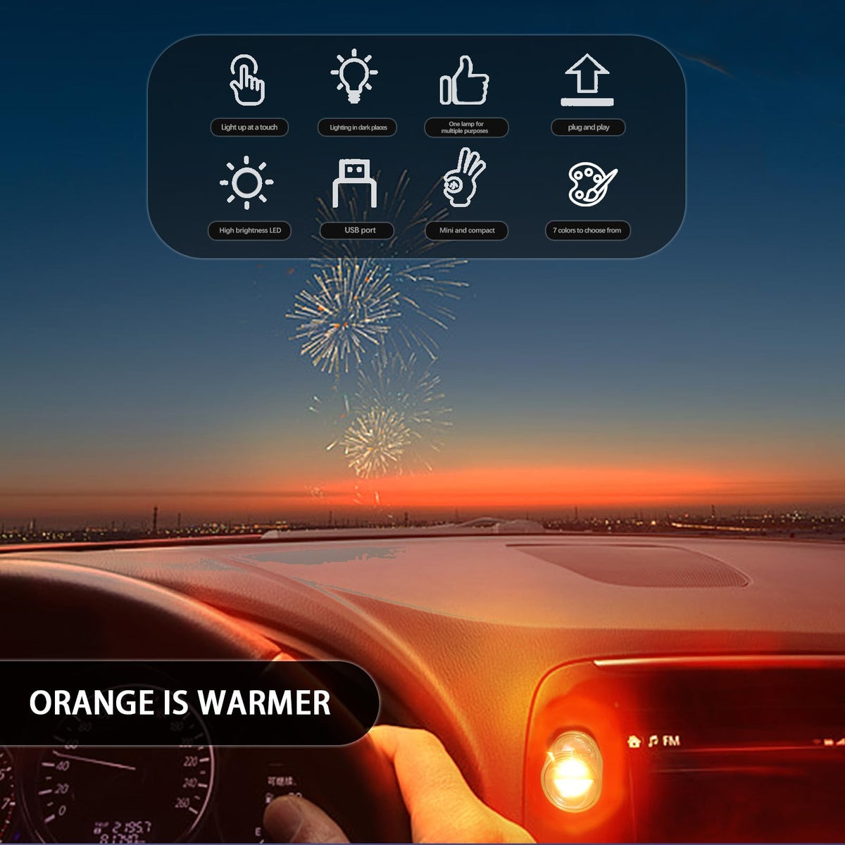 USB Touch Control LED Ambient Light with 4 Modes for Home & Car Decor
