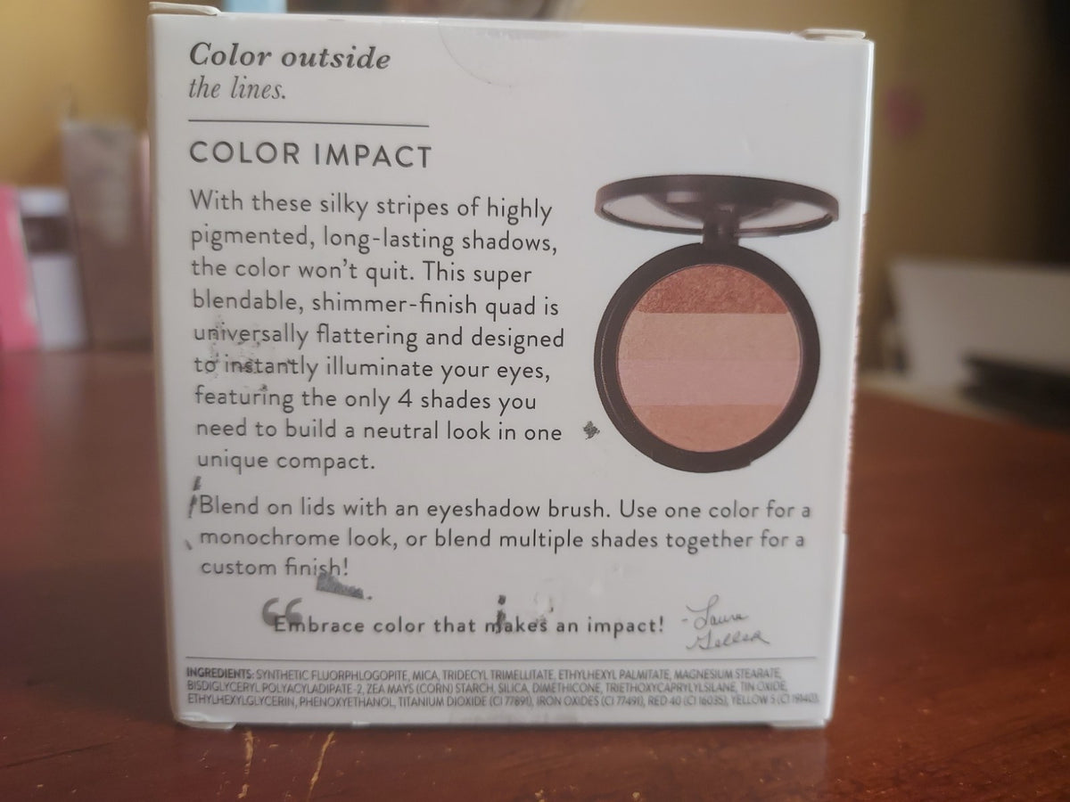 Laura Geller Color Impact Silky Eyeshadow Stripes Think Pink 0.35 oz New