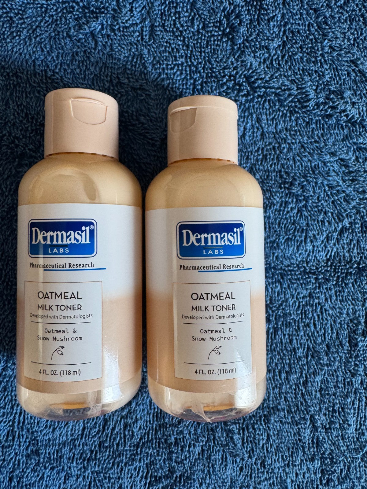 Hydrating Oatmeal & Snow Mushroom Toner - Set of 2, 4 fl oz Each, Gentle Skincare