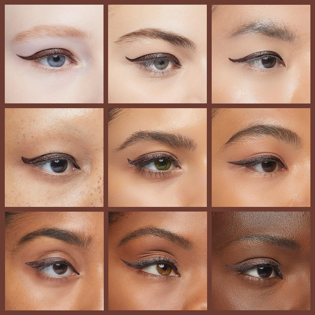 Liquid Eyeliner with Metallic Brown Finish - Long-Wear, Water-Resistant