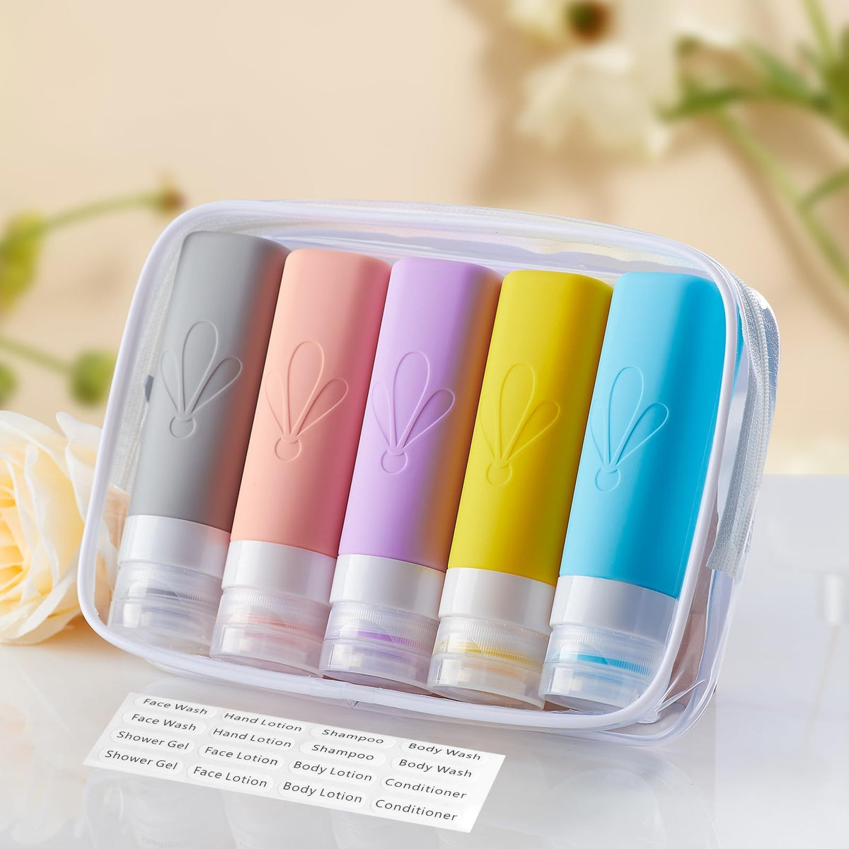 Travel Bottles Set - 3oz TSA Approved Leak-Proof Silicone Containers