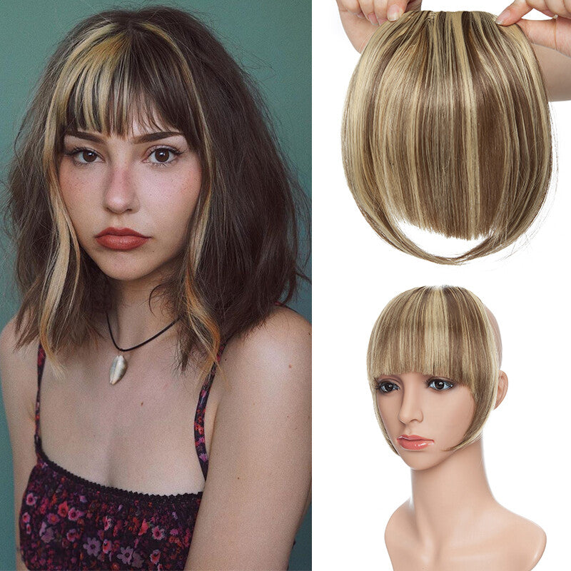 Clip-In Hair Bangs Extensions - Wispy, Natural, 9-inch Styles