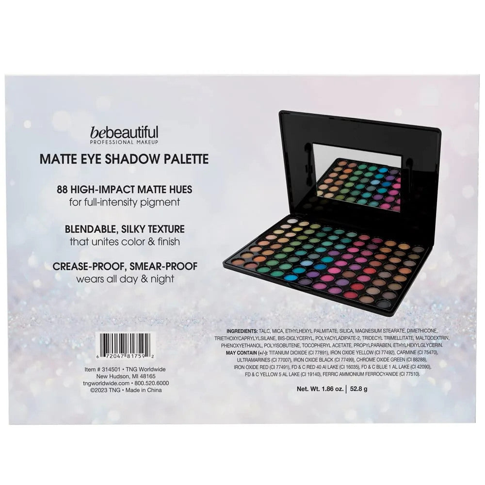 88-Color Matte Eyeshadow Palette - Professional Makeup Set with Applicators