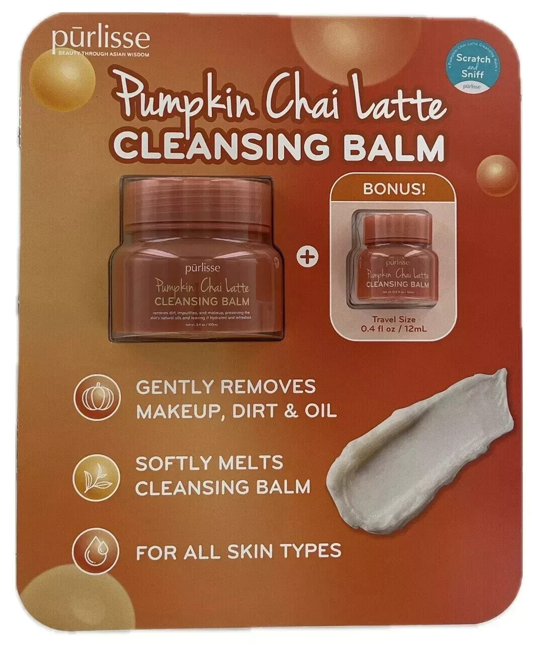 Pumpkin Chai Latte Cleansing Balm with Travel Size - Hydrating Skin Care