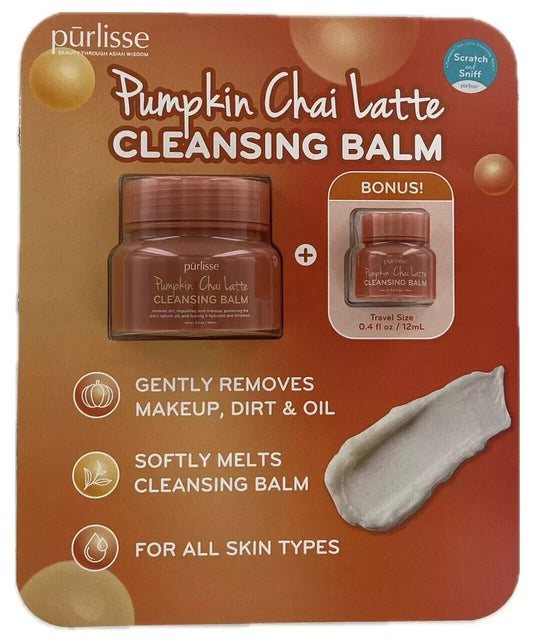 Pumpkin Chai Latte Cleansing Balm with Travel Size - Hydrating Skin Care