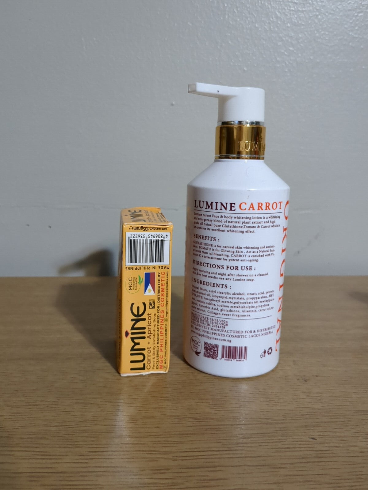 Brightening Carrot Lotion & Apricot Soap Set - Moisturizing 400ml