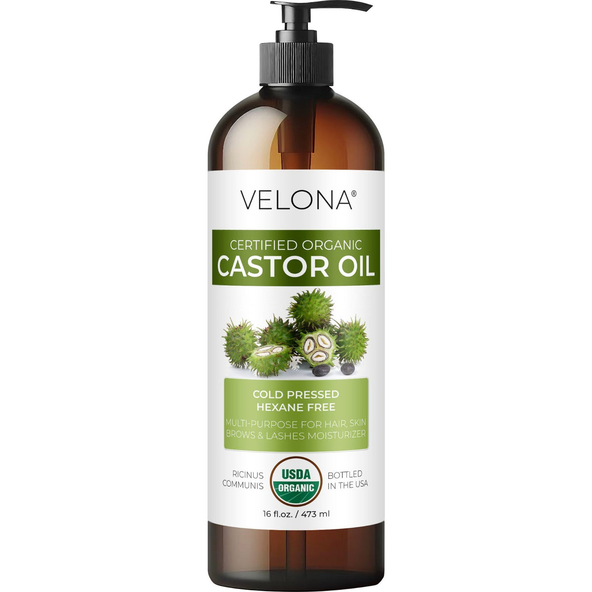 Organic Castor Oil for Hair & Skin - 2 Fl Oz to 1 Gallon, USDA Certified