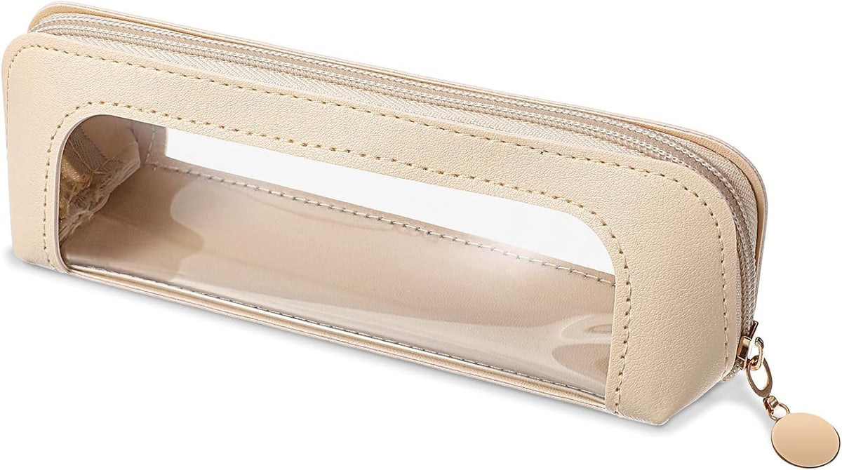 Travel Makeup Brush Bag Organizer with Zipper and Transparent PVC