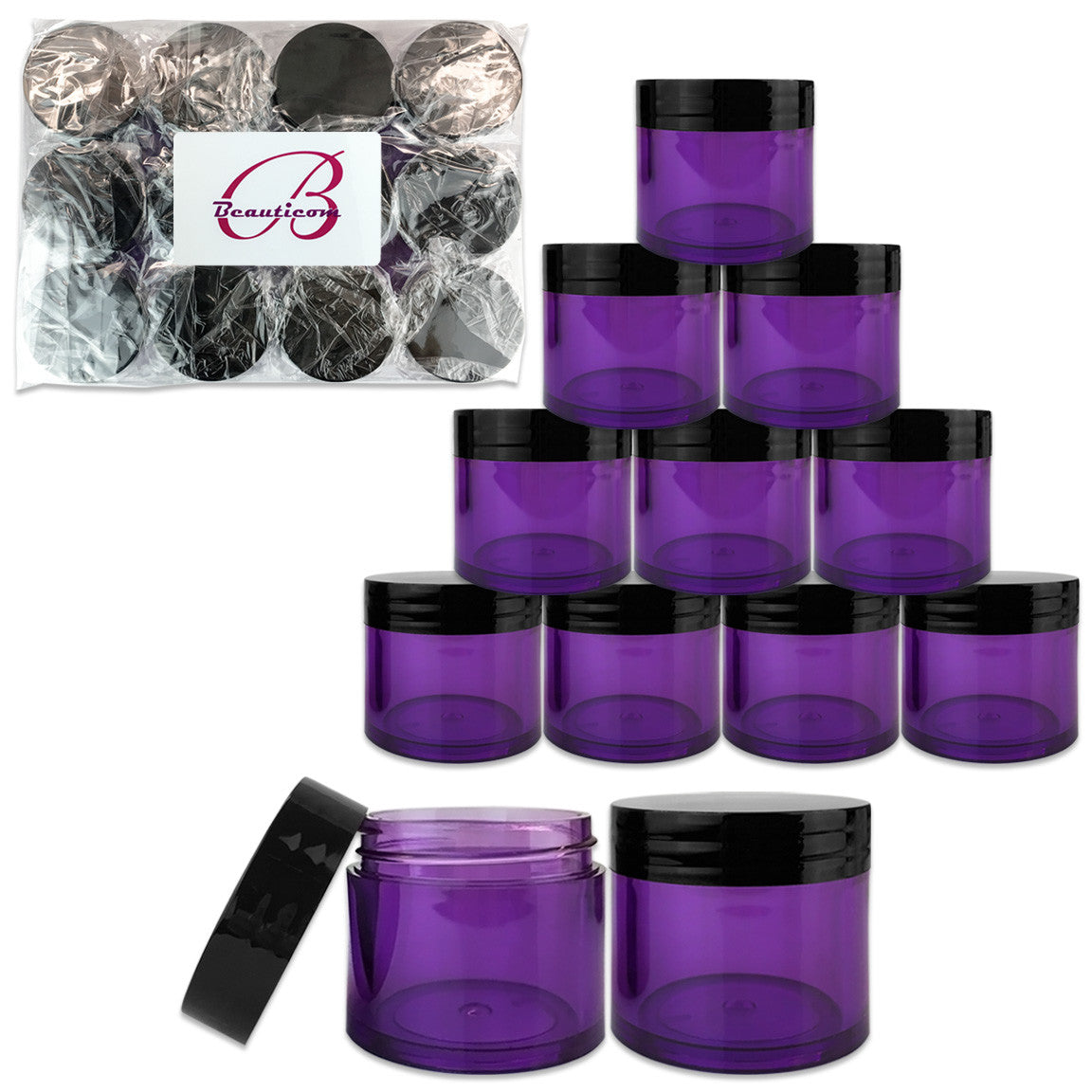 12 Pcs 30g Acrylic Sample Jars BPA Free for Cosmetics, Food & Art Storage