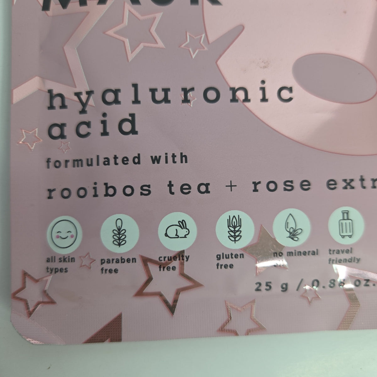 Rose Gold Shimmer Face Mask with Hyaluronic Acid - 0.88 oz