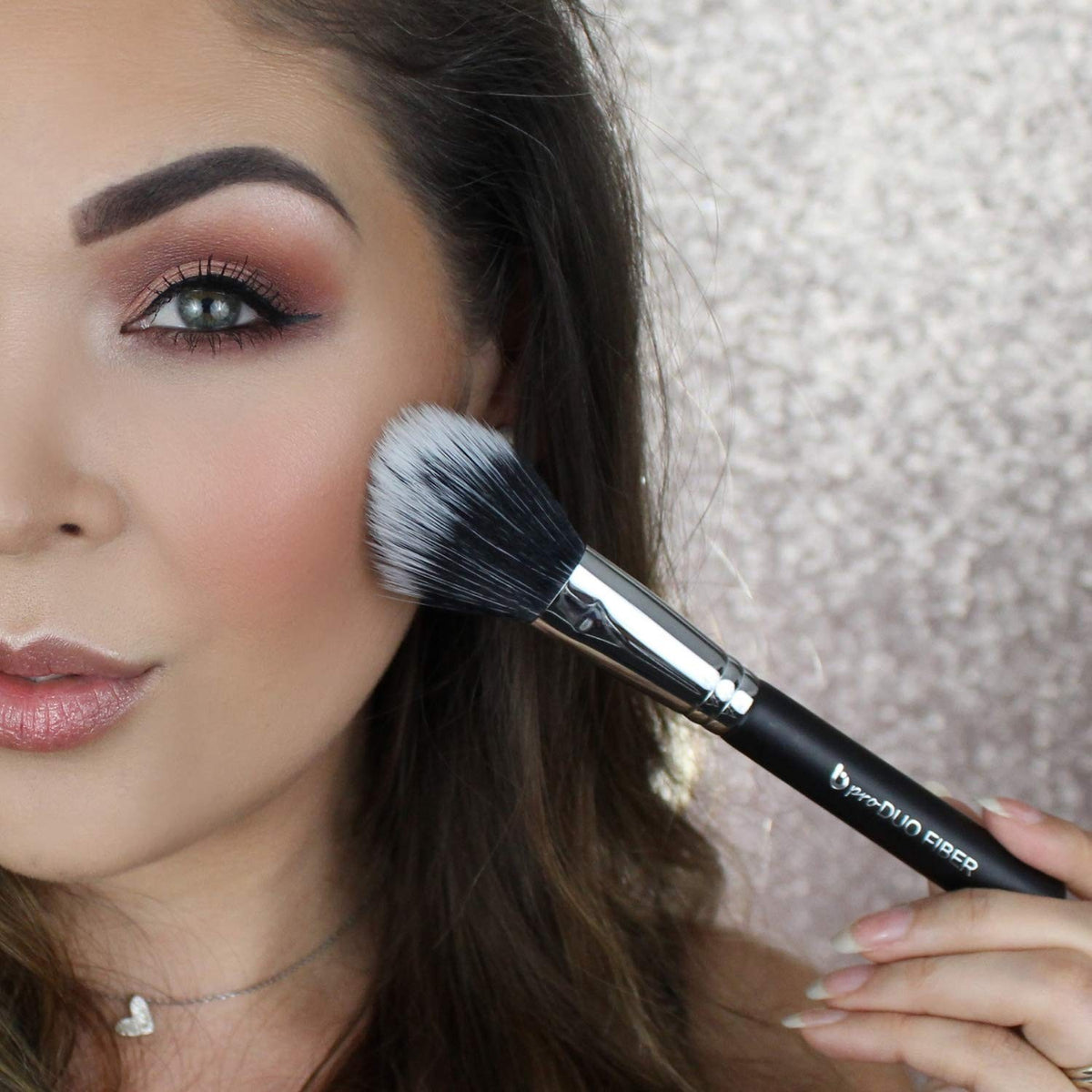Domed Blush Bronzer Brush - Professional Duo Fiber Makeup Brush for Face