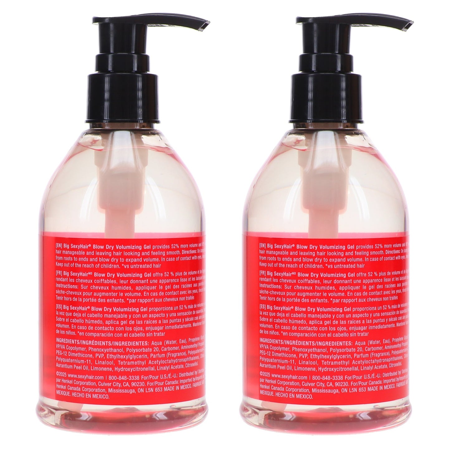 Volumizing Hair Gel 8.5 oz - Pack of 2 for Thick, Full Locks