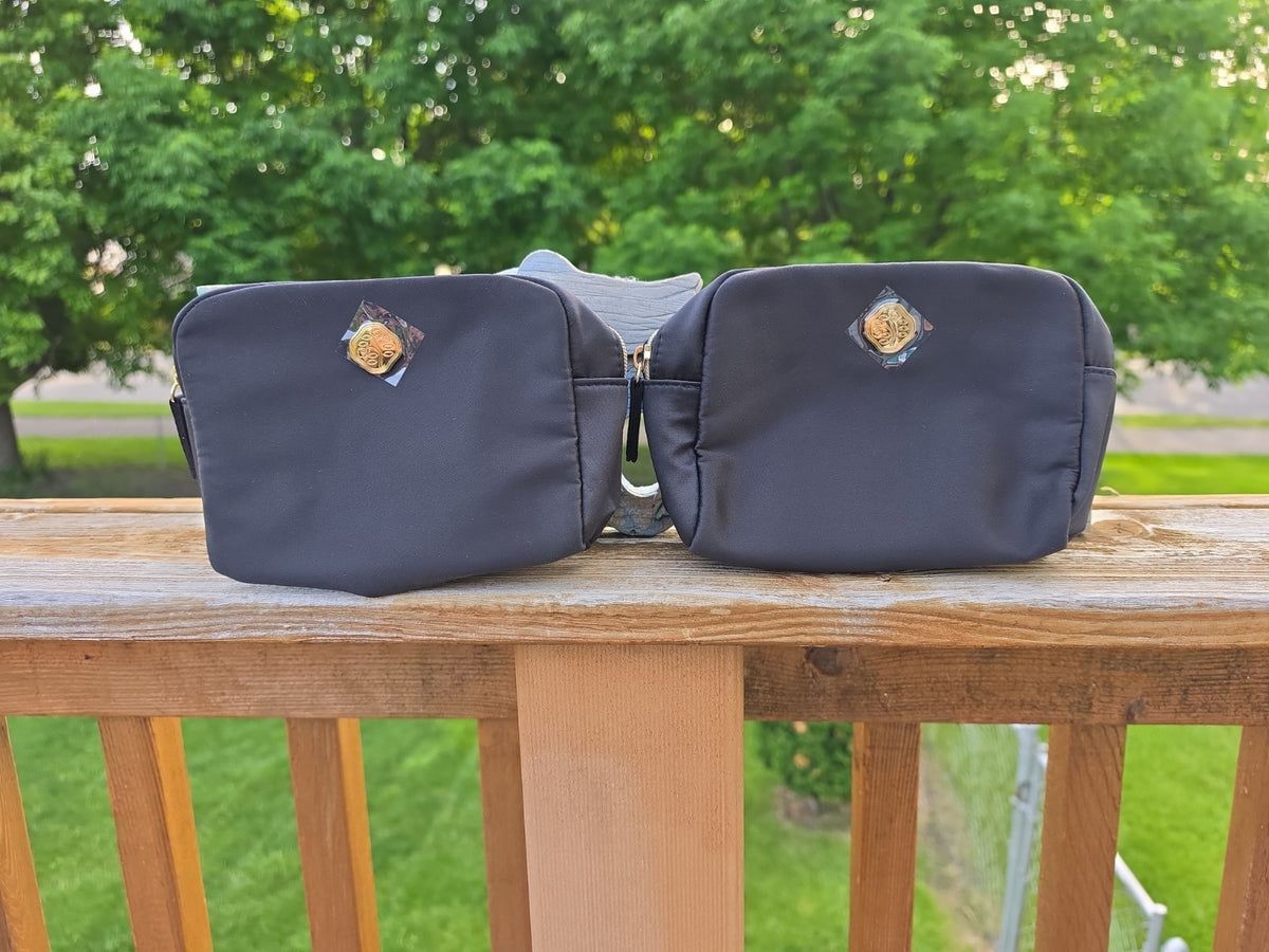 Black Cosmetic Makeup Bag Zip Pouch for Travel and Storage