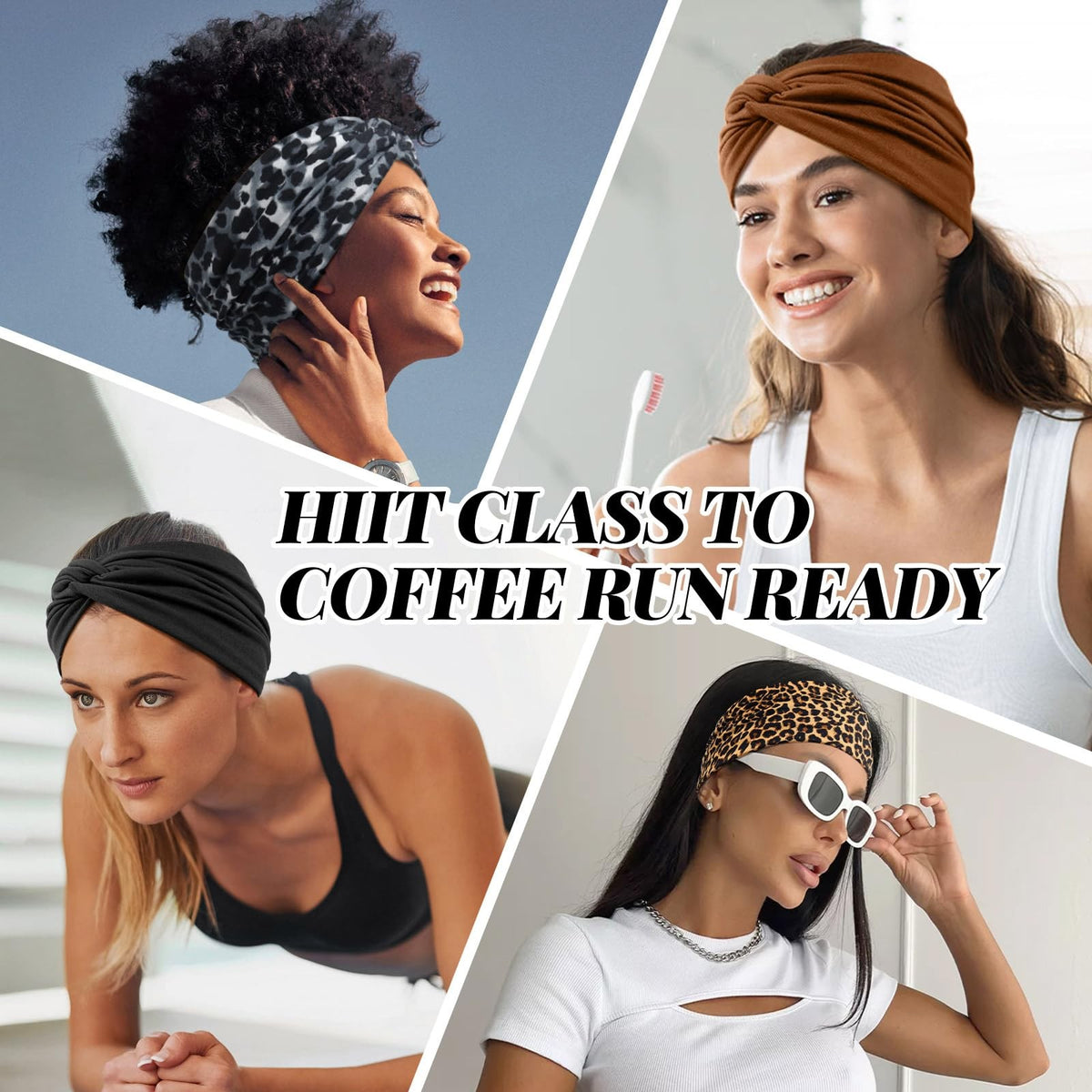 Tumurup Headbands for Women's Hair, Wide Hair 1 Count (Pack of 4),