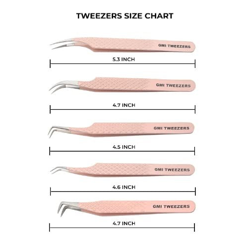 Fiber Tip Lash Tweezers for Eyelash Extensions - Professional Stainless Steel Nude