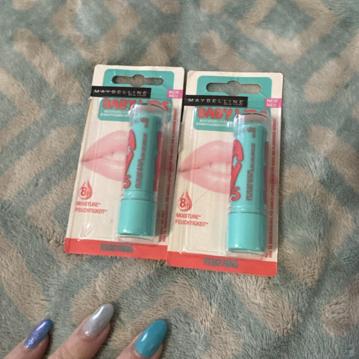 2 Pack Maybelline Baby Lips Moisturizing Lip Balm Peach Punch