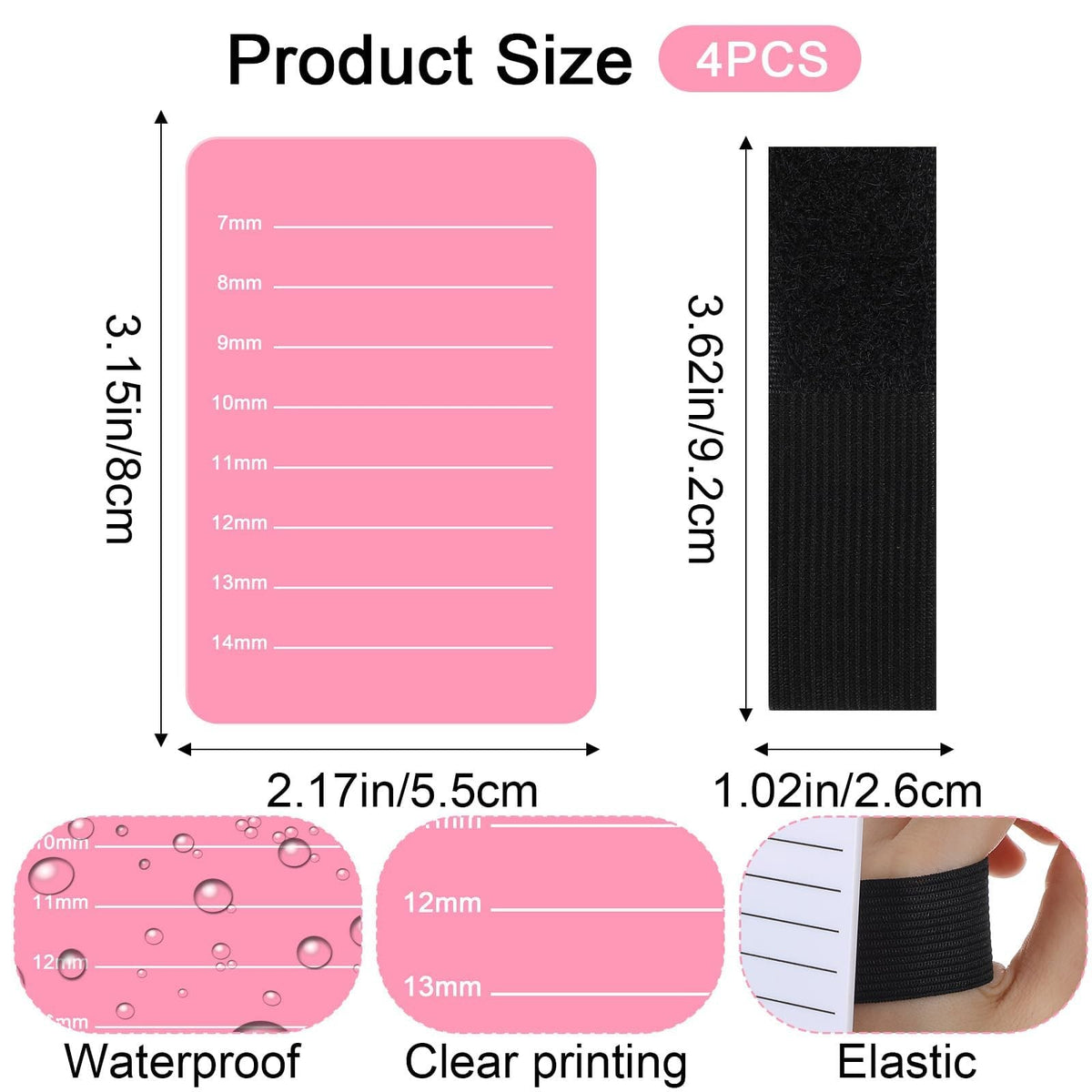 8pcs Lash Tray Hand Plate with Adjustable Wrist Strap for Eyelash Extension