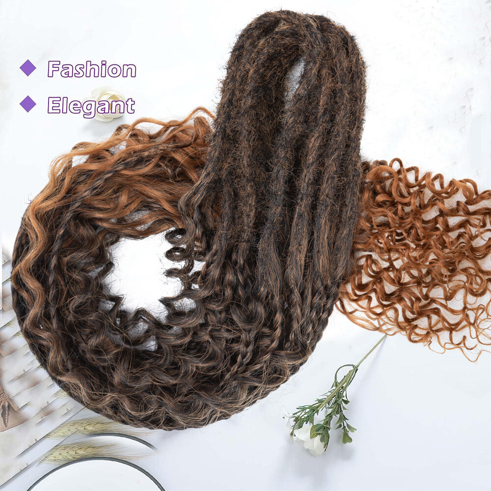 Wavy Double Ended Dreadlock Extensions with Curly Ends for Women