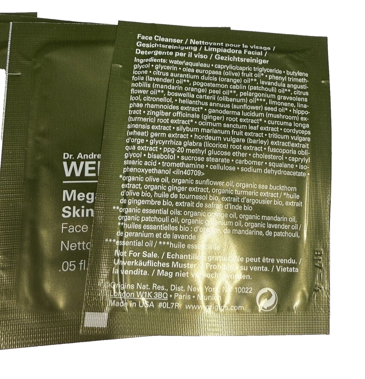 Mega-Mushroom Skin Relief Face Cleanser Sachet Lot of 6 - Gentle Facial Wash