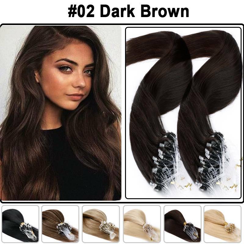 Micro Ring Hair Extensions 200G Human Remy Loop Bead Tip Hair Piece