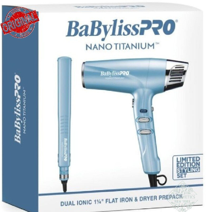 BaBylissPRO NANO TITANIUM DUAL IONICt 1-1/4″ FLAT IRON & DRYER -