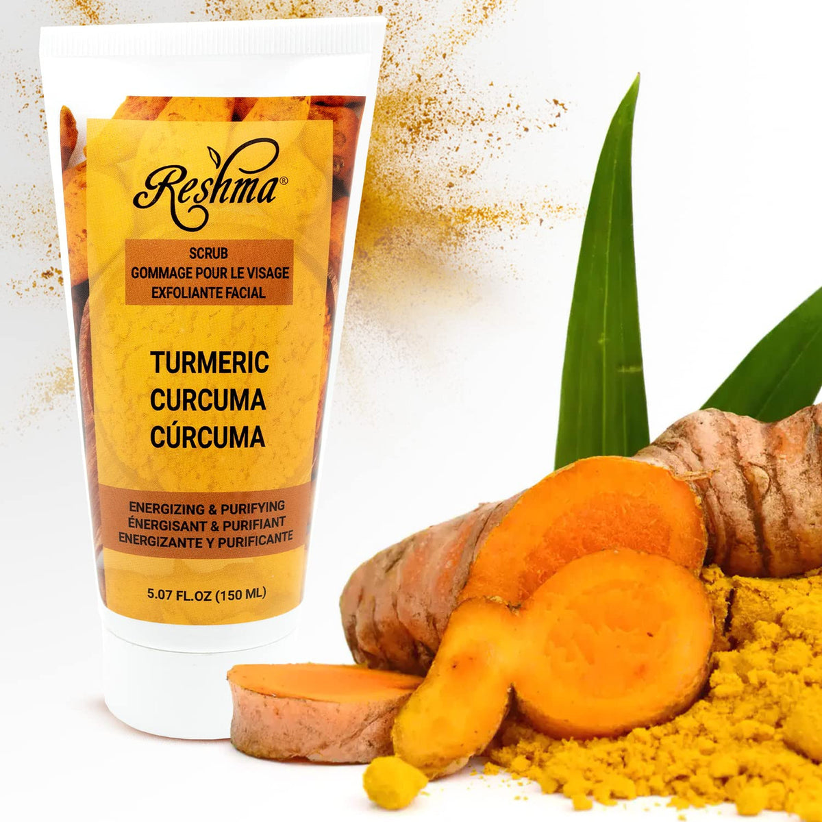 Turmeric Face and Body Scrub, Gentle Exfoliant Hydrating Cleanser