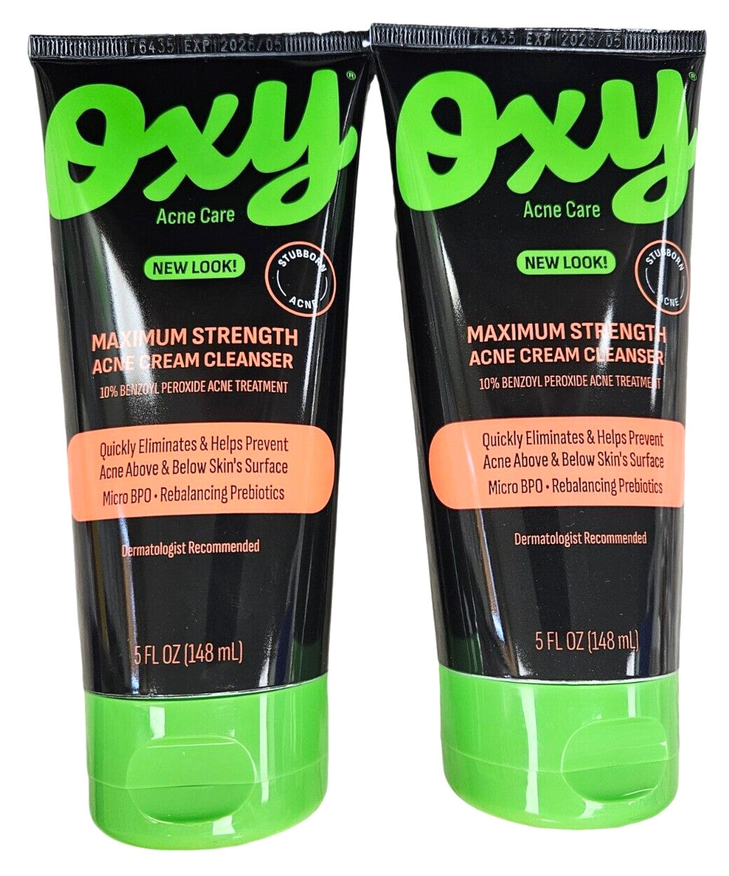 OXY Benzoyl Peroxide 10% Acne Face Wash - 5oz, Pack of 2