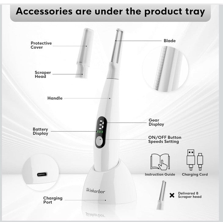 Sonic Dermaplane Razor for Women - Facial Exfoliation & Peach Fuzz Removal, 3 Speeds