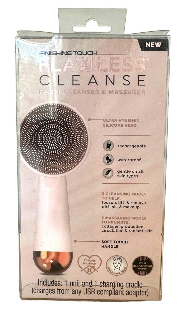 Facial Cleansing System with Massager and Silicone Head - Pink