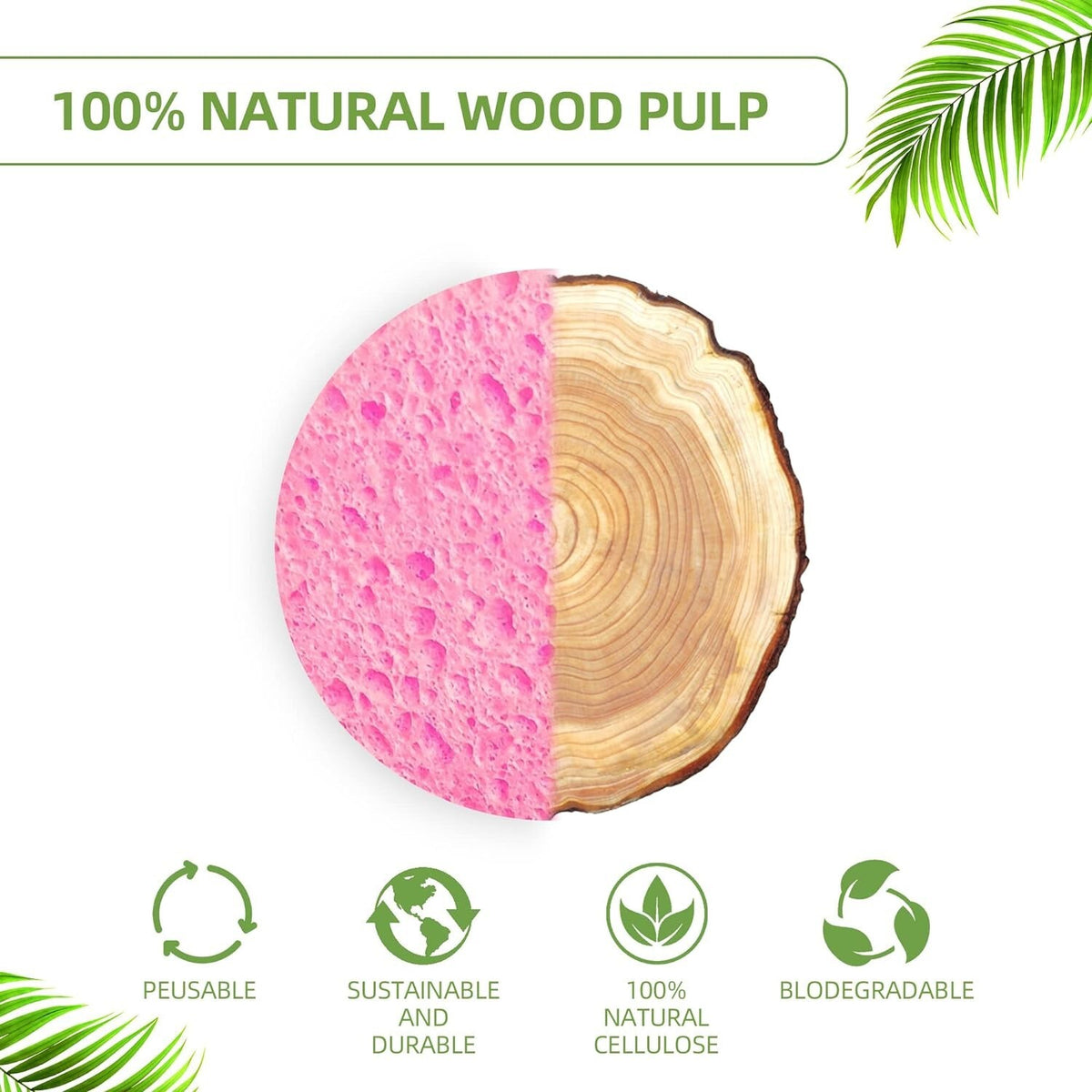 Natural Compressed Facial Sponges - Makeup & Mask Removers, Reusable, 60 Count