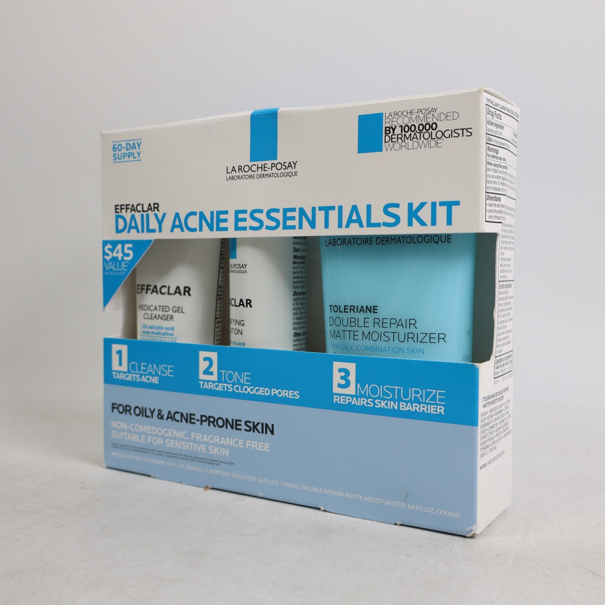 La Roche-Posay Effaclar Acne Treatment Kit 3 Count - Daily Facial Skincare