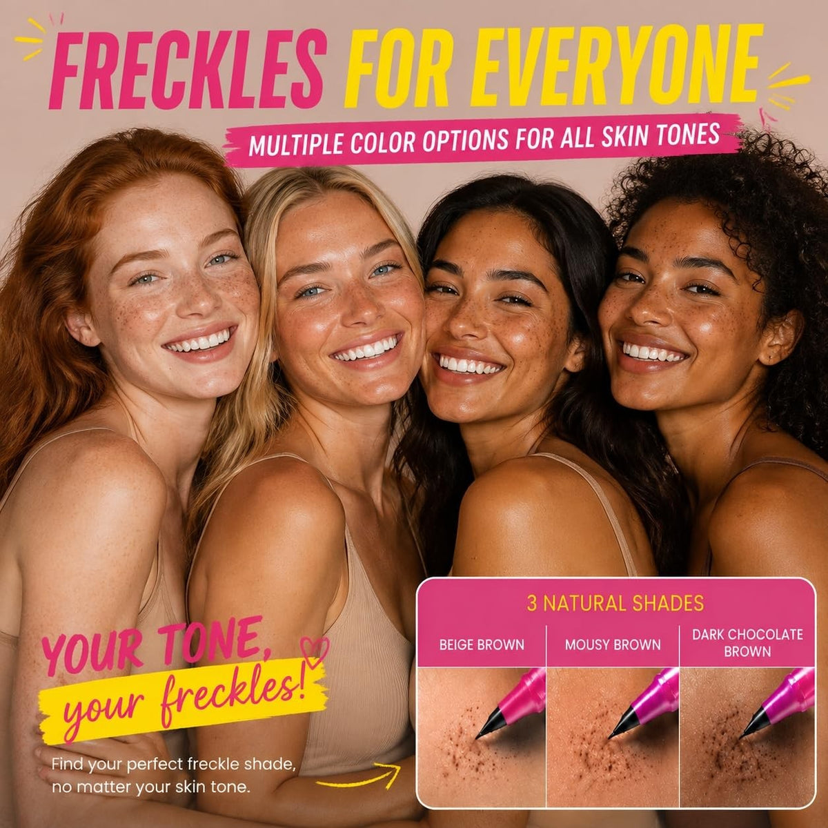 Waterproof Freckle Stamp Pen Set - Dual-Ended Makeup Tool for Natural Faux Freckles