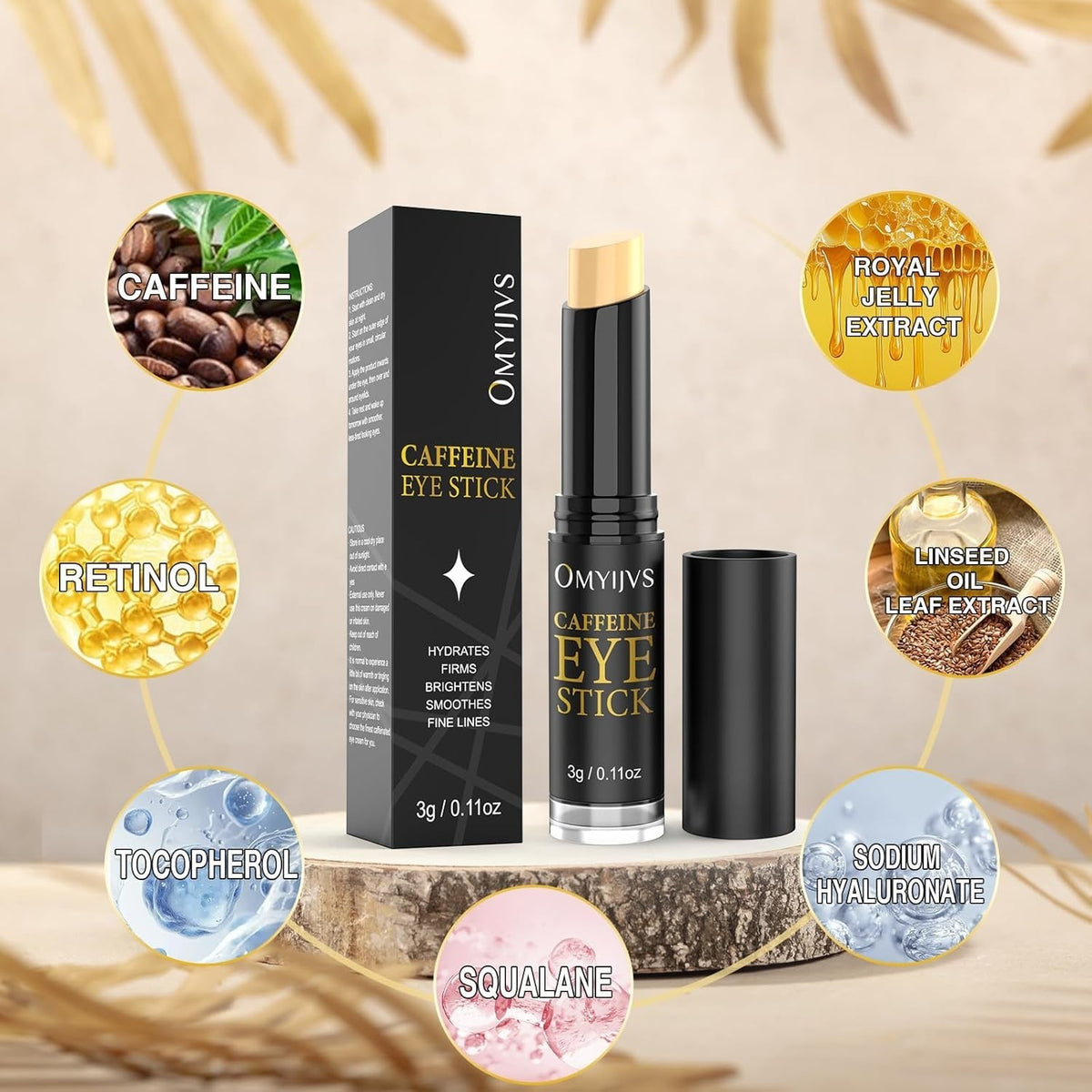Fast-Absorbing Eye Stick for Puffiness Fine Lines Dark Circles