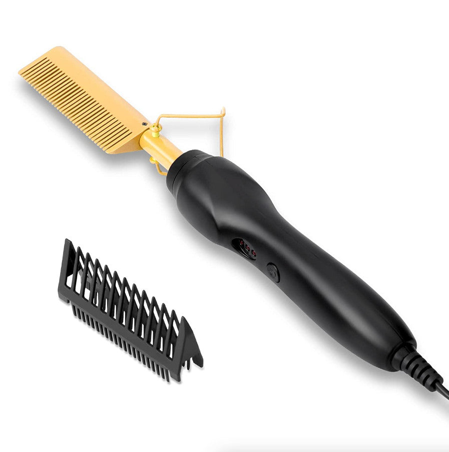Electric Hot Comb for Hair & Beard Straightening - Ceramic Heated Styling Tool