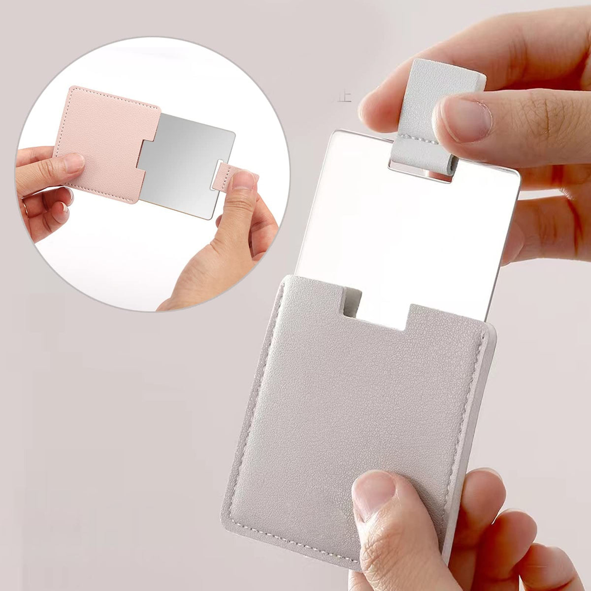 Mini Travel Compact Mirror Set - 3 Stainless Steel Handheld Makeup Mirrors