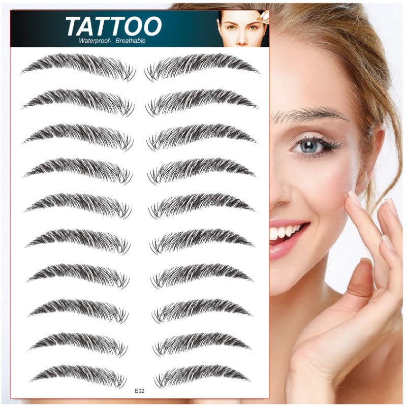 Waterproof Hair-Like Eyebrow Tattoo Stickers - Natural Microblading Effect, Reusable, 4D Texture