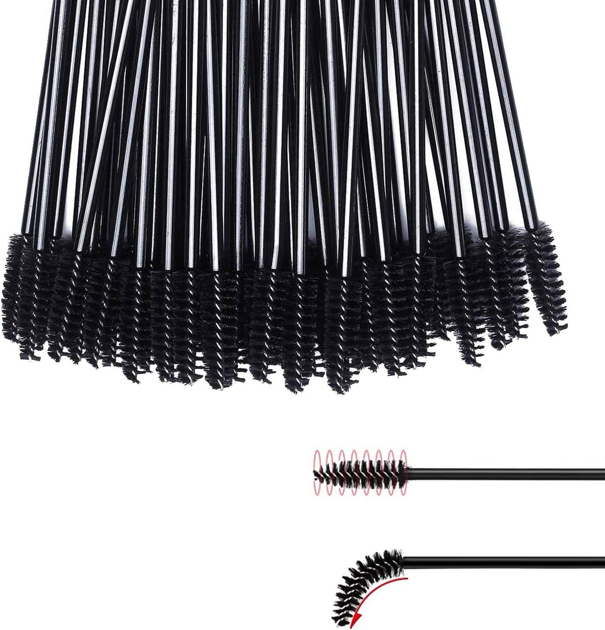 Disposable Eyelash Mascara Brushes Set for Eyelash & Eyebrow Application - 100 Pcs
