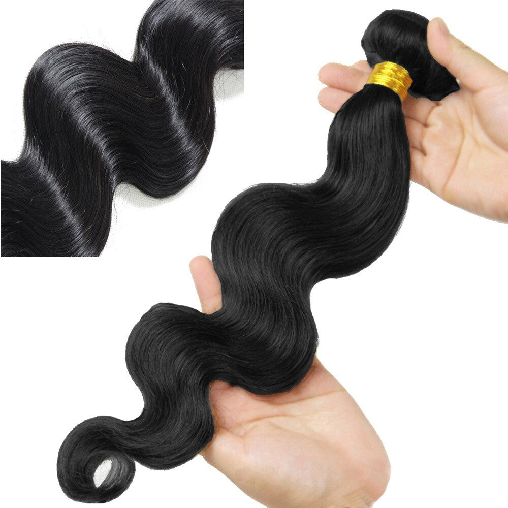 Human Hair Weave Sew-In Bundles - Black Body Wave, 100% Remy Human Hair
