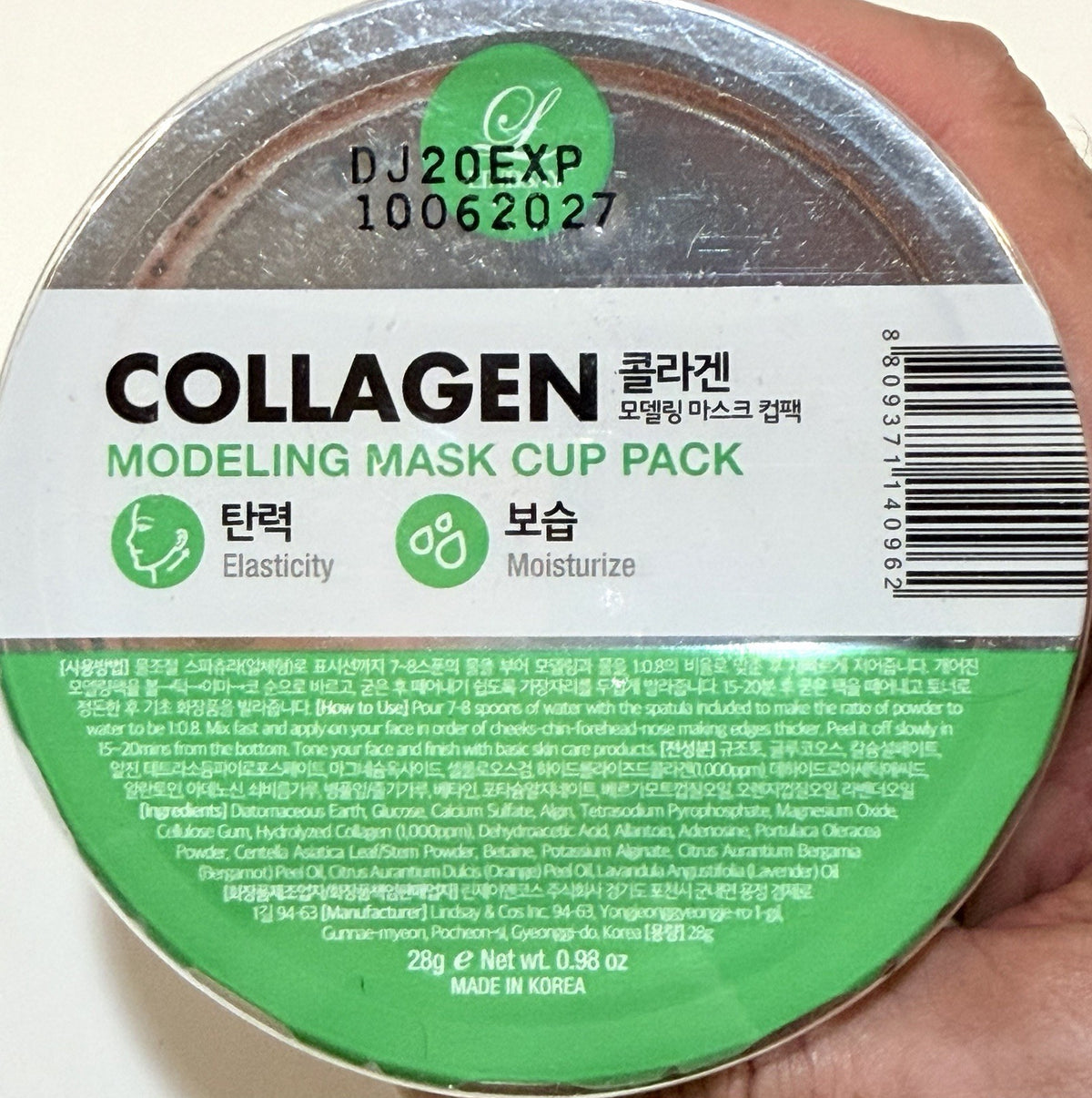 Collagen Modeling Face Mask Cups 2 Pack - Skin Elasticity & Moisture