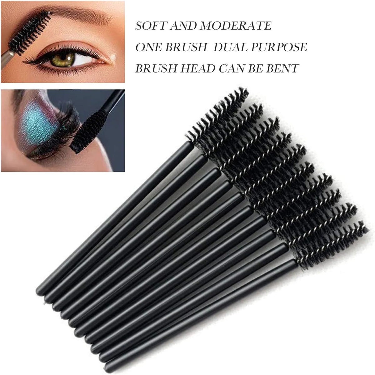 Disposable Eyelash Mascara Brushes Set for Eyelash & Eyebrow Application - 100 Pcs
