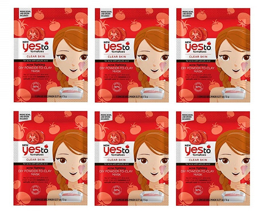 Tomato Clay Mask Powder for Breakout Prone Skin, 6 Pack