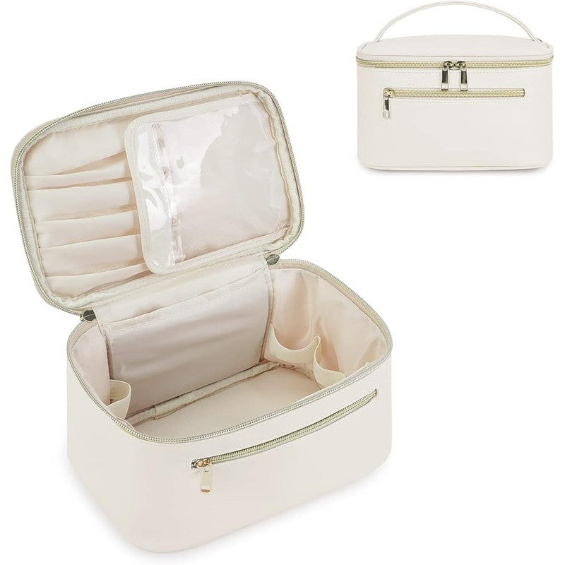 Travel Makeup Organizer Case with Padded Interior and Clear Cover - Women Gift