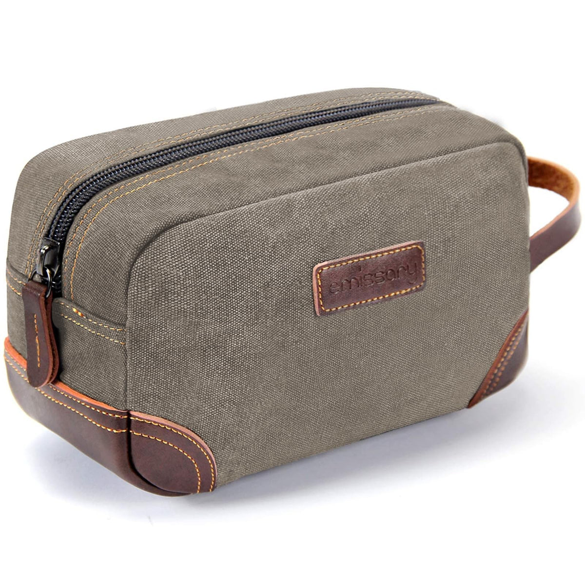 Men's Travel Toiletry Bag Dopp Kit Small Water-Resistant Shaving Kit Light Gray