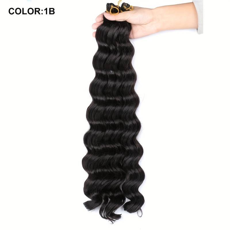 Synthetic Deep Wave Braiding Hair Bulk 18 Inch for Box Braids & Twists