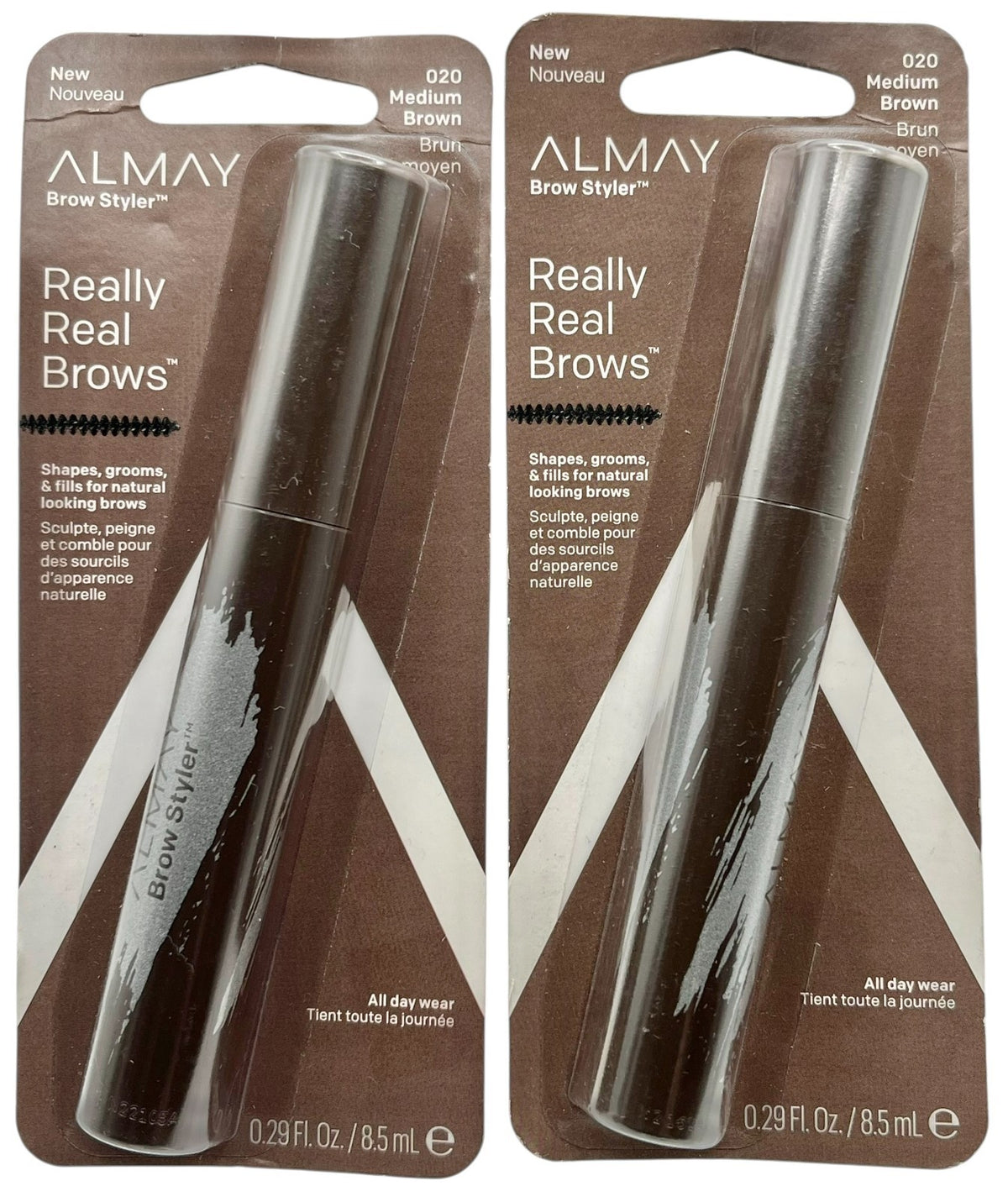 Eyebrow Gel Mascara for Shaping & Grooming - Hypoallergenic, 2 Pack