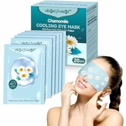 Cooling Eye Mask 15 Pack for Dry Eyes, Tiredness & Dark Circles - Self Cooling Sleep Mask
