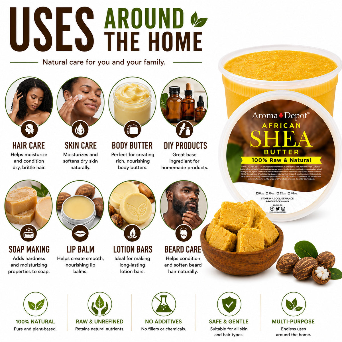 African Shea Butter 32 oz Bundle - Raw Unrefined Ghana
