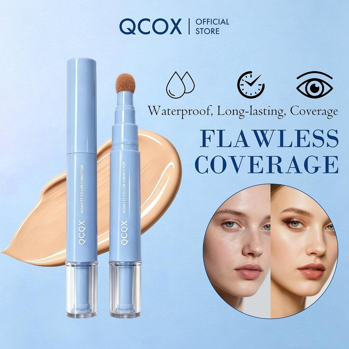 Light Beige Under Eye Concealer Pen - 24-Hour Flawless Coverage